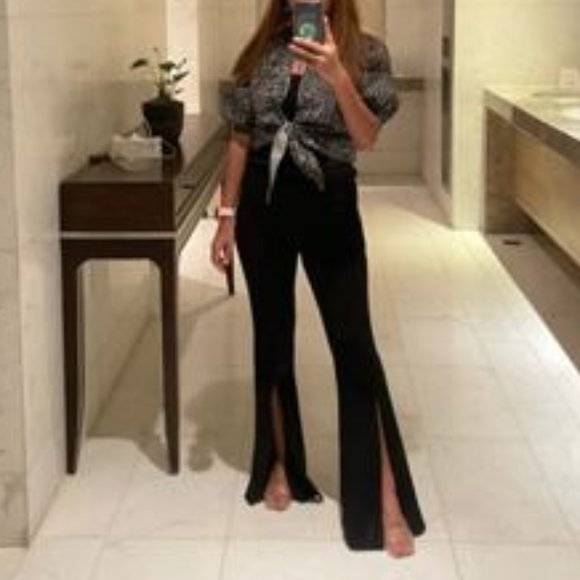 Slit hem flared bootcut dress pants - Picture 2 of 12